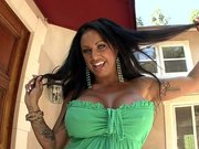 Big boobed slut Kerry Louise teasing us a lil bit outside